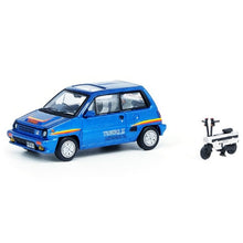 Load image into Gallery viewer, iNNO64 1:64 Honda City Turbo II Blue with White Motocompo