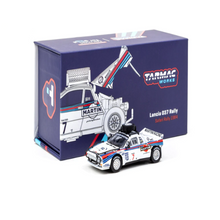 Load image into Gallery viewer, Tarmac Works 1:64 Lancia 037 Rally Safari Rally 1984 + Tomica Premium 1:64 (Random)