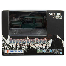 Load image into Gallery viewer, BM Creations Junior 1:64 Suzuki Jimny (JB74) with Accessory Pack Matte Green