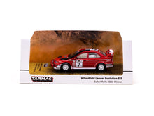 Load image into Gallery viewer, Tarmac Works 1/64 Mitsubishi Lancer Evolution 6.5 Safari Rally 2001 #7 Winner