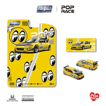 Load image into Gallery viewer, PopRace 1/64 Pandem Civic EG6 v1.5 Mooneyes WHITE/YELLOW - PRE010 (Blister)
