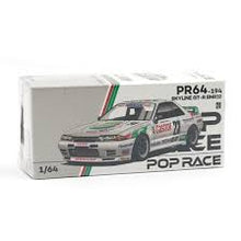 Load image into Gallery viewer, PopRace 1/64 Nissan GT-R (BNR32) Macau Guia Race 1990 Winner WHITE (CASTROL) #23 - PR64-0194
