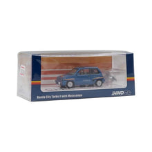 Load image into Gallery viewer, iNNO64 1:64 Honda City Turbo II Blue with White Motocompo
