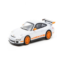 Load image into Gallery viewer, Minichamps x Tarmac Works 1:64 Porsche 911 GT3 RS 2006 Silver
