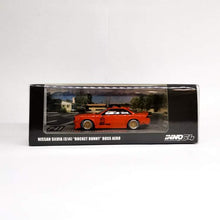 Load image into Gallery viewer, iNNO64 1:64 Nissan Silvia (S14) "Rocket Bunny" Boss Aero w/ Roof Rack &amp; Bicycles
