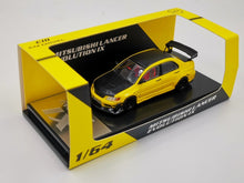 Load image into Gallery viewer, CM Model 1:64 Mitsubishi Lancer Evolution IX yellow black hood

