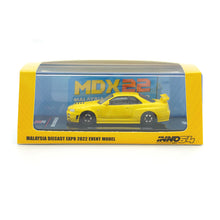 Load image into Gallery viewer, iNNO64 1/64 Nissan GT-R (R34) Malaysia Diecast Expo 2022 Event Model Light Yellow
