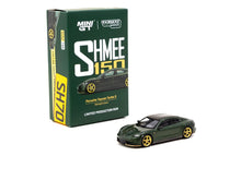 Load image into Gallery viewer, Tarmac Works x MiniGT x SHMEE150 1/64 Porsche Taycan Turbo S Midnight Green + 1 Random TsumTsum Car
