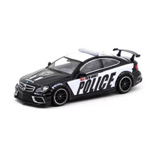 Load image into Gallery viewer, Tarmac Works x  Global64 1:64 Mercedes-Benz C63 AMG Coupé Black Series Police Car - GLOBAL64

